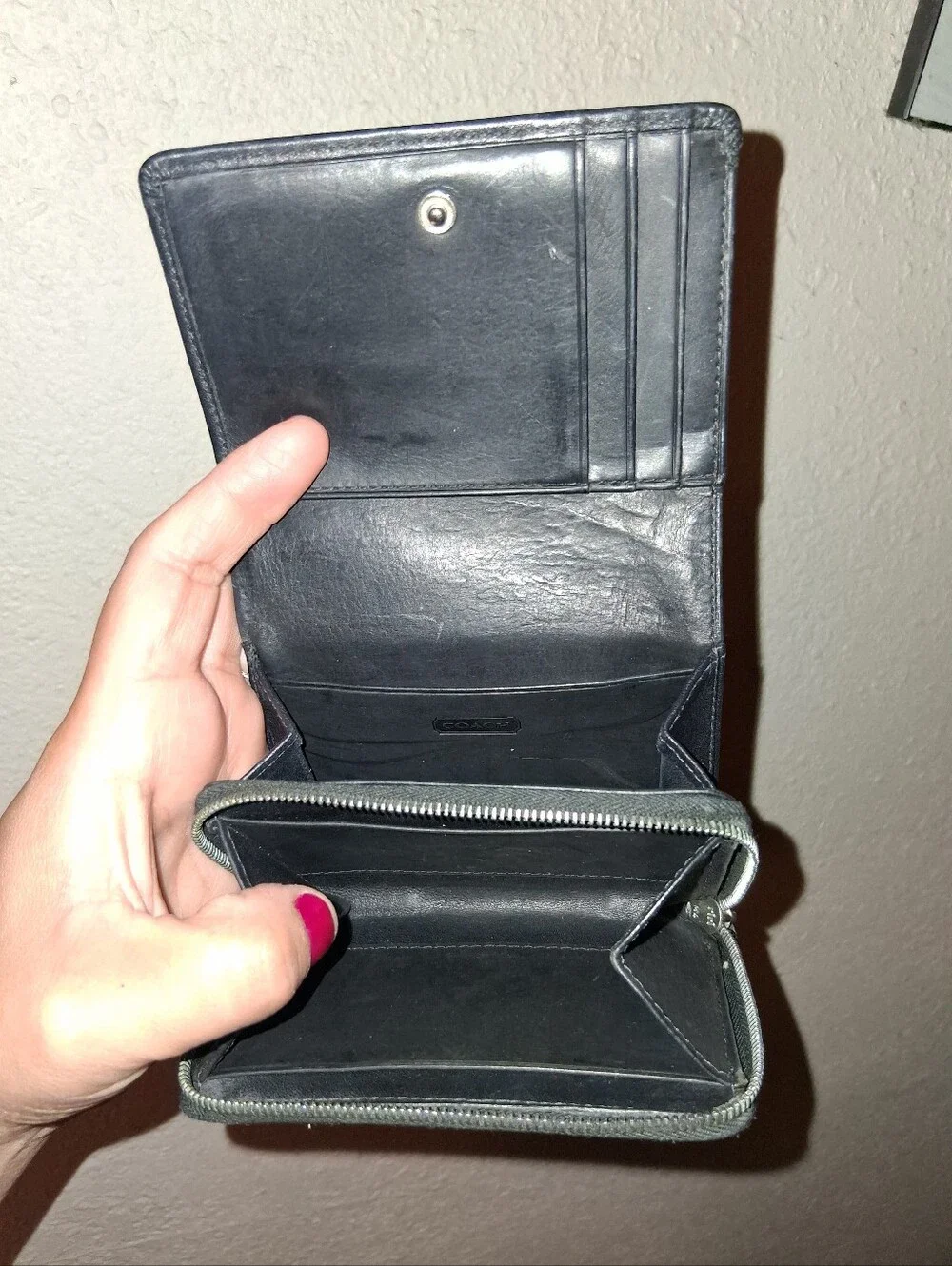 Y2k Coach Black Bifold Wallet